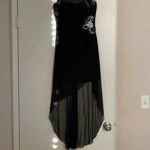 Strapless Black Evening Dress